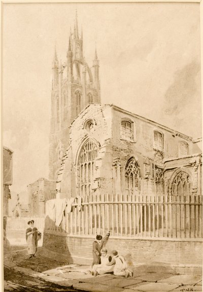 Südostansicht der Kirche St. Nicholas, Newcastle upon Tyne von Thomas Miles Richardson